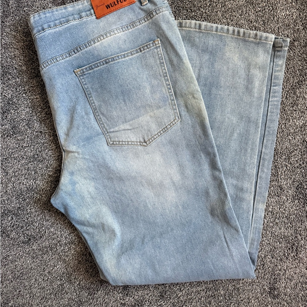 WOLF Sky Blue Men's Straight Jeans